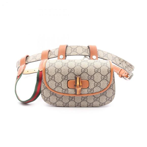 GUCCI Brown Leather Bamboo Fanny Pack - Picture 1 of 6